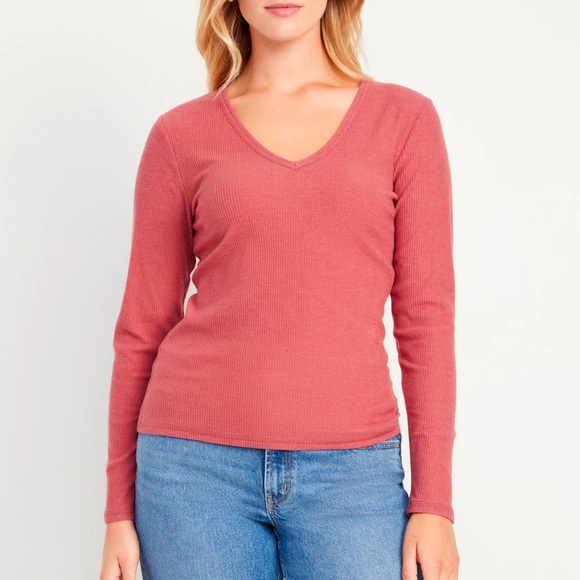 NWT OLD NAVY Plush V-Neck T-Shirt Color Mauve Rose - Picture 5 of 7